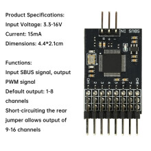 New 8-Channel SBUS to PWM Signal Converter Module for Model Aircraft Remote Control Receiver Wide Voltage Input 3.3-16V