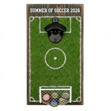 Magnetische Flesopener voor aan de Muur, Voetbalvelddesign met Dopvanger, voor Bier, Frisdrank, Souvenir voor Fans, Bar, Keukendecoratie