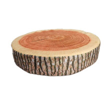 Decorative Wood Slice Circle Seating Floor Cushion Soft Printing Decor Ginkgo Tree Cushion