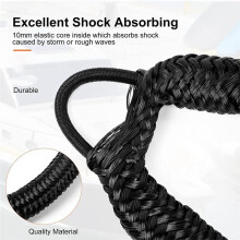 1,2 M Lange Bungee-Festmacherleine für Boote mit Haken, Elastische Bootsfestmacherleine mit Schaumstoffschwimmern, Schnellfestmacherleine, 2er-Pack