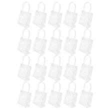 20 Peças Sacola de Presente Transparente com Alça Embalagem de Presente de Doces de Casamento Sacola Reutilizável Chá de Natal 13x15x7cm