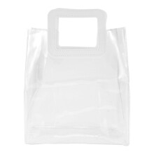 Transparent Tote Bag Pvc Plastic Hand Carry Jelly Bag with Hand Gift Bag Bouquet Packaging Tote Bag(Small)