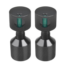 Conjunto de Pinos de Dois Furos 1-1/8 Pol. Alumínio 6061 Pino de Alinhamento de Flange de 2 Furos com Nível Preto