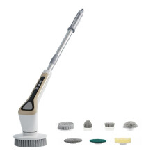Épurateur de Douche à Épurateur de Spin Électrique IPX7 avec 7 Têtes de Brosse Remplaçables et Poignée D'Extension Amovible Réglable A