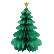 12 Peças Árvore de Natal Papel Favo de Mel Pingente Decoração de Mesa Enfeites de Natal Pendurados DIY Árvore de Natal Festival Decoração A