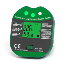 Digital Display Buzzing Socket Tester Voltage RCD Test Detector Zero Polarity Phase Check EU Plug with Screen