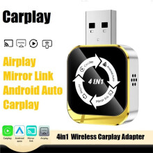 4in1 Wireless CarPlay USB Dongle Airplay/Mirror Link/Android Auto/Carplay AI Box Wired to Wireless Carplay B