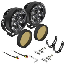 3 Polegadas 90W LED Pods com Tampas Âmbar, Luz de Neblina Pods LED Light Bar Offroad Driving Lights, Spot Flood Combo Light