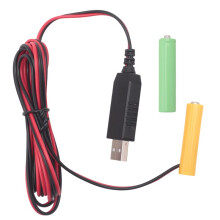 USB 5 V auf 3 V LR03 AAA Dummy-Batterie-Eliminierungskabel für Fernbedienung, Radio, LED-Licht, 2 M