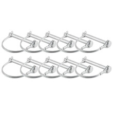 10Pcs Wire Lock Pin, 5/16 Inch Shaft Locking Pin Hitch Pin with Round Arch Wire Retainer for Farm Trailers Lawn Garden