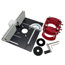 Router Lift System and Aluminum Router Table Insert Plate, Electric Trimmer Wood Engraving Router Slotting Machine Black