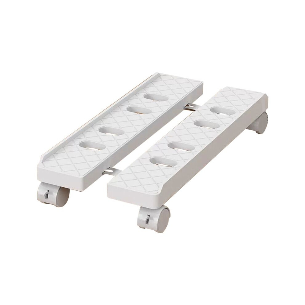 Adjustable Mobile Pc Tower Stand - Telescopic Cpu Holder With Rolling Casters, Desktop Computer Cart White 4711345972193