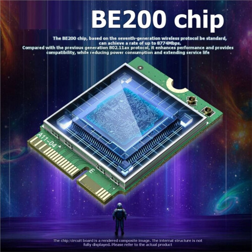 WiFi 7 BE200 Wireless Network Adapter Tri-Band 8774Mbps Bluetooth5.4 WiFi Network Card with PCI-E Adapter Board 2
