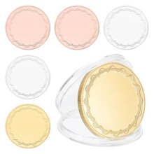 6pcs Blank Coins for Engraving, 40mm Coin Blanks Laser-Engraving Blanks Custom Challenge-Coins Polished Metal Disc Mixed