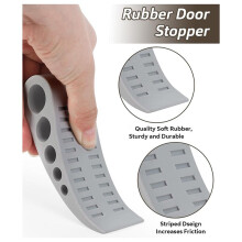 3Pack Door Stops for Bottom of Door, Rubber Wedge with Holder, Door Holder to Keep Door Open