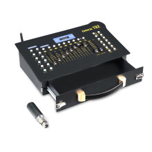 Console DMX 512 Sem Fio Controlador de Luz de 192 Canais com Receptores Recarregáveis para Shows Ao Vivo DJs Clubes Plugue Do Reino Unido