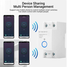 Timer WiFi Timer 2P 40A Programmable Tuya APP Control Voice Control for Home