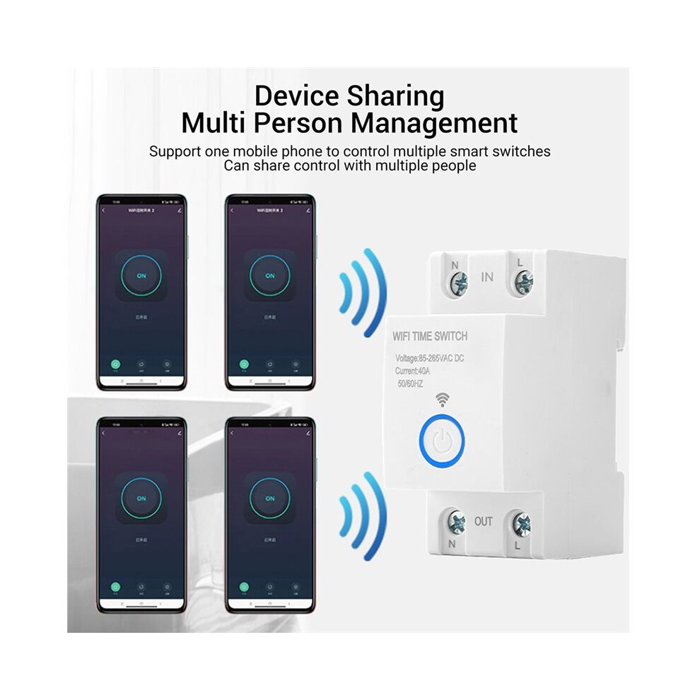 Timer Wifi Timer 2P 40A Programmable Tuya App Control Voice Control For Home 6032898088215