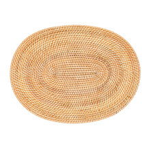 2 Pcs Oval Rattan Placemat,Natural Rattan Hand-Woven,Tea Ceremony Accessories,Suitable for Dining Room, Kitchen,Etc