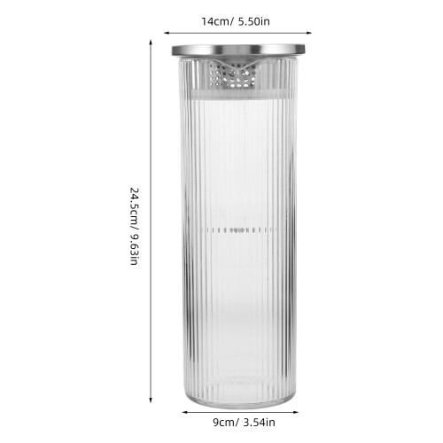 1000Ml À Rayures Verticales Transparent Pour Jus Limonade 1