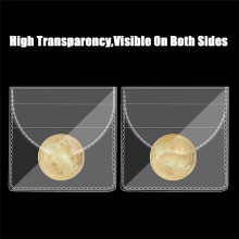 150Pcs Single Pocket Coin Flip Coin Sleeves Holders Clear PVC Coin Protectors Plastic Coin Holders (2.2 X 2 Inch Square)