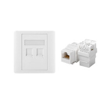Plaque murale de réseau RJ45 à 4 ports,-Panneau à double port