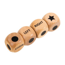 4 pièces 1 pouce amusant gauche droite rouleau jeu de dés taille