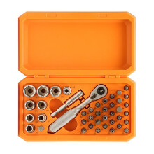 Screwdriver Kit 42 in 1 Ratchet Torque Wrench Magnetic Drive Set with Extension Rod, Suitable for Furniture Repair Tool