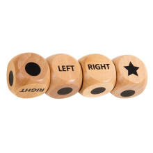 4Pcs 1Inch Fun Left Right Roll Dices Game Set Standard Size 6