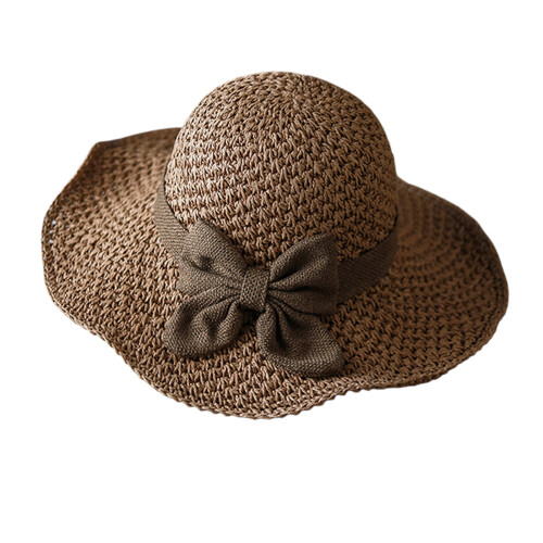 Summer Foldable Straw Sun Hat with Wide Brims Adjustable Wide-1