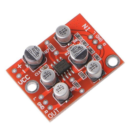 5PCS  5V-15V AD828 Stereo Preamp Preamplifier Module AMP Module Microphone Preamp Module