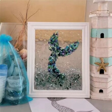 Ocean Theme Sea Glass Art Kit for Adults Photo Frame Easy Operation DIY Mosaic Arts and Kits Handmade A