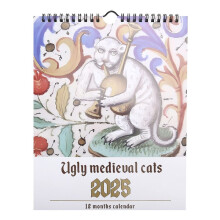 Weird Medieval Cats Calendar Funny Weird Medieval Cat Calendar 2025 Cat Walk Weird Medieval Calendar Paper