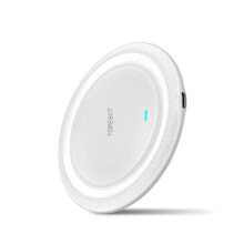 Kabelloses Ladegerät, 15 W Schnellladepad, kompatibel mit iPhone, Huawei, Samsung, Weiß