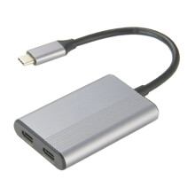 Koncentrator USB-C do Inteligentnych Okularów AR, 2-Portowy Koncentrator USB-C z Wyjściem w Trybie DP Alt 4K@60Hz, Szybkie Ładowanie PD 100 w do