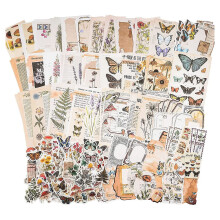 Vintage Scrapbook Supplies Pack (200 Sztuk) do DziennikóW Artystycznych Junk Journal Planners DIY Paper Stickers (B)