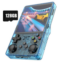 R36S PIUS Handheld Game Console 128GB 4inch IPS Screen Video Game Console Dual 3D Joystick Supports 10+ Simulators F
