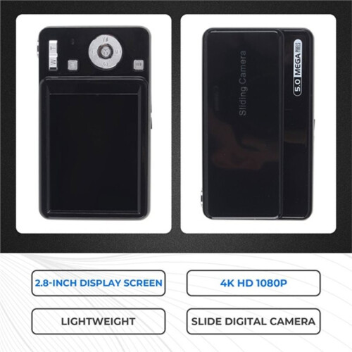 Câmera Digital M15 4K Slide com Tela IPS de 2,8 Polegadas, Foco Automático, Zoom de 16x e 64GB de Armazenamento 2