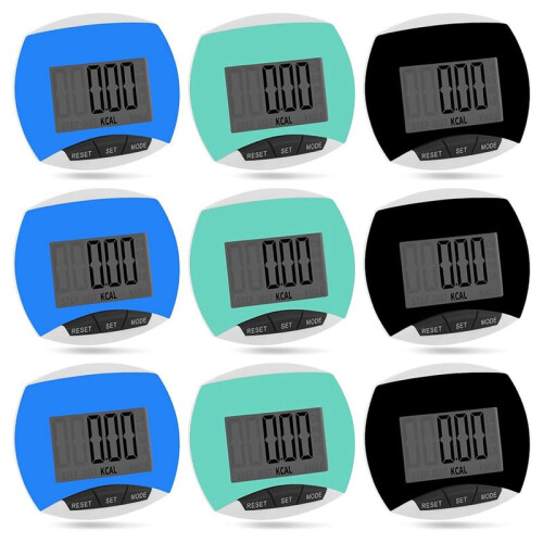 9-Pack Simple Pedometer for Walking Step Counting, Portable Clip- Step Tracker for Recording Calorie Consumption