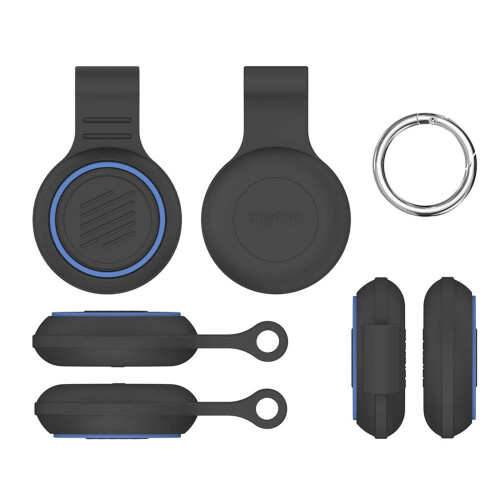 La peau en silicone solide comprend des porte-clés-Bleu