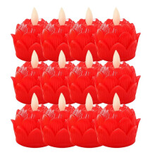 Buddhist Table Candle Candle Lamp Flameless 12Pieces Buddhist Lights Waterproof 100 Hour Tea Light Battery Operated B