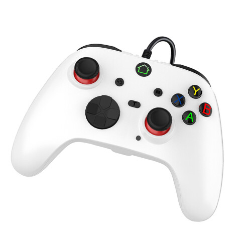 Shock Resistant Ergonomic Cabled Gamepad With Double-White