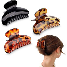 3 Pcs Hair Jaw Clips, 7cm x 4cm/2.8inch x 1.6inch Medium Acrylic Hair Claw Clips for Girls and Women