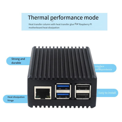 For Raspberry Pi 5 Case Aluminum Passive Cooling Case Shell Enclosure for Pi 5 Heat Dissipation Protective Case 1