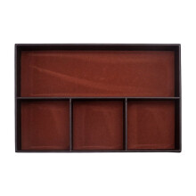 4 Slots Desk Drawer Organizer, Pu Leather Drawer Storage Organizer Divider for Office Desk Supplies Value Collection and Accessories Purpose Storage