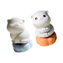 Künstlerische Keramik-Figur mit Frösche und Katzen-Design,-Stil6