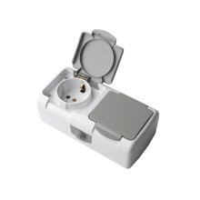 Flipping Top Waterproof Electrical Socket-double socket