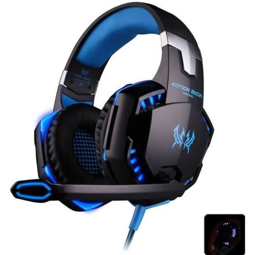 Στερεοφωνικά ενσύρματα ακουστικά gaming 2,1 μ. με μείωση θορύβου για παιχνίδια και 2