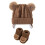 Adorable Knitted Bear Cap With Matching Socks Acrylic-Brown 1