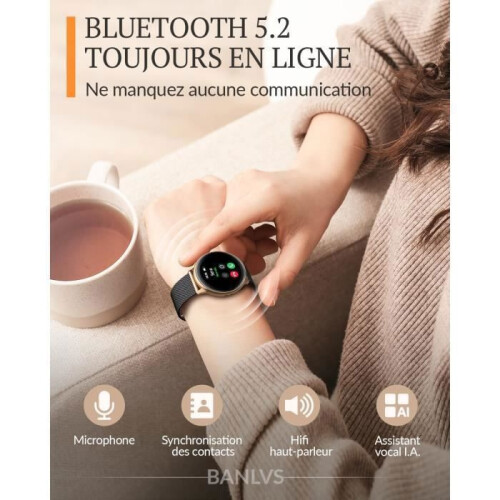 Γυναικείο έξυπνο ρολόι με κλήσεις Bluetooth, οθόνη 1,32", πάνω από 120 αθλητικές λειτουρ 1